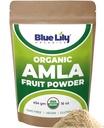 Polvere di Amla organica di Lily USDA (Amalaki/Indian Gooseberry) 16oz (1lb) Sacchetto di Kraft Risaillabile, Polvere di bacca di Amla pura al 100%, ricca di vitamina C antiossidante, supporta il sistema immunitario sano
