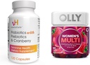 vH essenziali Probiotici con Prebiotici e Cranberry Feminine Salute Supplemento - 120 capsule e OLLY Multivitamin Gummy, Berry, 90 Conte Bundle