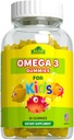 ALFA VITAMINS Omega 3 Bambini Gummies, Supporta lo sviluppo del cervello, la salute del cuore e la visione, Facile da cucire, Omega 3 Supplemento per i bambini, Arancione aromatizzato, No Fishy Taste, 3 Gummies Daily, 60 Gummies