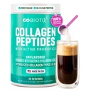 GoBIOTIX Collagen Powder Integratore con Probiotici - Polvere di collagene proteico idrolizzata per le donne - Capelli e Unghie, Salute Giunta e Digestiva - Peptidi di collagene Tipo I e III - 30 Serve
