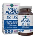 Vital Planet - Vital Flora Ultra Daily Probiotic 60 miliardi di CFU, Diverse Strains, Prebiotici Organici, Supporto Immune, Bloating Relief, Probiotici Digestivi per Donne e Uomini 60 capsule