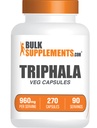 BulkSupplements.com Triphala Capsules - Triphala Integratori con Amla, Haritaki e Bibhitaki - Gluten Free, 3 Capsule per Serving, 270 Count (Pack of 1)