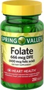 Valle di primavera, acido folico 400 MCG, 250 conte