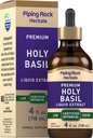 Piping Rock estratto di liquido di basilico santo | 4 Fl Oz | Tulsi Leaf Tincture | Vegetariano, Non OGM, Integratore senza glutine
