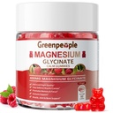 GREENPEOPLE Magnesio Glycinate Gummies 400mg - Zucchero Gratuito Magnesio Supplemento di Potassio con Magnesio Malato, Vitamina D, B6, e CoQ10 per il supporto e il sonno calmi per gli adulti - Gummie di lampone