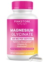 Rosa Cicogna Magnesio Glycinate con vitamina D - Magnesio Supplemento per le donne per sostenere la calma naturale, l'umore e il sonno - equilibrio ormone per le donne - 60 capsule, 1 mese di fornitura