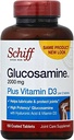 Schiff Glucosamine 2000 mg con vitamina D3 e acido ialuronico, 150 compresse - Integratore comune