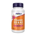 NOW Alimenti Vitamina D-3 & K-2 - 120 capsule di veg