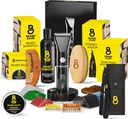 Il Beard Club Men's Grooming Kit con Professional Cordless Electric Rechargeable Hair & Mustache/Beard Trimmer, Straight Edge Razor, Shampoo, Balm, Brush & Comb Gift Set