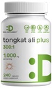 Tongkat Ali Extract 300:1 con Horny Goat Weed 1.100mg – Indonesian Longjack Eurycoma Longifolia Root – Supplemento di erbe per l'energia