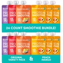 Designer Wellness Protein Smoothies Origignal Variety Pack e Peach Mango Bundle