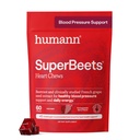 Humann SuperBeets Cuciture cardiache, Polvere di radice di barbabietola supporto energetico, ossido nitrico e supporto della pressione sanguigna, estratto di semi di uva e non OGM, salute del cuore, aroma di bacche di melograno, 60 conte
