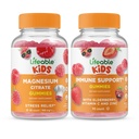 Bambini di Magnesio Lifeable + Supporto Immune Bambini, Gummies Bundle - Grande Degustazione, Supplemento di vitamina, Senza glutine, OGM libero, pancia masticabile