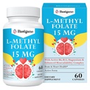15mg L Methylfolate (5-MTHF)- Acido folico attivo arricchito con vitamine B6 e B12-60 capsule vegetariane - Non OGM, senza glutine