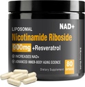 NAD+ Supplemento - NAD+ con Nicotinamide Riboside (NR) e Resveratrol Quercetin 900mg, 80 capsule, USA-063-0911XL-136NAD