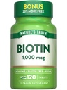 Natura's Truth Biotin 1000mcg | 120 compresse | Vegan, Non OGM, Gluten Free Supplement