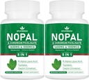 Super Nopal 1600mg, Prickly Pear Supplement con acido lipoico R-Alpha, currico, 120 capsule (60 Serve)