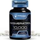 BENESSERE LABSRX Resveratrolo 120 capsule, Integratore di resveratrolo, Radice di poligono 1000mg, Trans Resveratrolo per l'invecchiamento sano, Cuore, Supporto per la salute del cervello - Vegan, Keto