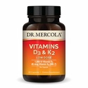 Dr. Mercola Vitamine D3 & K2 Dose bassa - Mantenere livelli di vitamina D - Supporta Immune & Bone Salute - MenaQ7 Chickpea-Sourced K2 - Non OGM, Gluten-Free & Soy-Free - 30 Capsule (30 Serve)