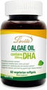 Olio di Alghe di Lovita, DHA a base vegetale alternativa all'olio di pesce, Vegan Omega 3 con DHA 200 mg, 60 Softgel vegetariani