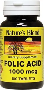 Miscela naturale acido folico 1000 mcg 100 Tabs Confezione da 2