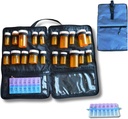Borsa da viaggio – Medicina Travel Bag & Organizer – Secure Bag for Medicine Travel with Lockable Zippers – Spacious Medicine Storage Bag for Prescriptions, Pills and Medical Supplies, Blue