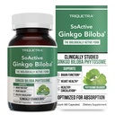 SoActive Ginkgo Biloba con GinkgoSelect® Phytosome | Studi clinici di assorbimento potenziato per cervello, cuore e supporto della memoria – 180 mg – aiuta a mantenere la Circolazione e la salute cognitiva (60 capsule)