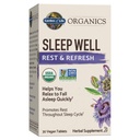 Giardino della vita organici dormire bene riposo & Refresh 30 compresse, Balmo di limone, Estratto di tè verde L-teanina, radice di valeriana, camomilla, Probiotics-Organico Non-GMO Vegan Gluten Free Herbal Supplement