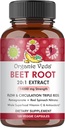 Estratto di radice di barbabietola di Veda Organico - Triple Reds Nitric Oxide Beets Supplementi - Nitrati concentrati e vitamina C miscela di estratto di radice di barbabietola, Spinaci rossi, melograno, pepe nero - 120 capsule