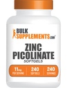 BulkSupplements.com Zinc Picolinate Softgels - Zinc 11mg, Per Supporto Immune, Gluten Free - 1 Softgel per Serving, 240 Count (Pack of 1)