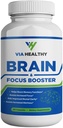 Brain & Focus Booster by Via Healthy - Migliorare la messa a fuoco, Aumentare la concentrazione, Migliorare la memoria e la chiarezza, Migliorare la mente, Ginger Extract