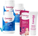 CONCEIVE PLUS Mens Fertilità Bundle | 3 mesi di alimentazione Fertilità Integratori di vitamina per gli uomini 3 x 60 Conte e fertilità Lubrificante 2.5 Oncia