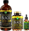 Maju Superfoods Grande olio nero di semi e origano Bundle