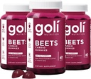 Goli Nutritional Supplement, Beets Cardio Gummy, 180 Count(3 Pack di 60), 100mg CoQ10 & Beet Root Extract - Gluten-Free, Vegan, Non OGM e Gelatin-Free.