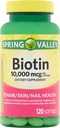 Integratore alimentare Biotina della Valle di Primavera, 10.000 mg, 120 Softgels
