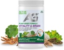 Vitality & Brain Powder, Blend of Synergistic Herbs, Lion's Mane, Ginkgo, and Vegetas, Plant-Based Formula, No Fillers, No Sugar Aggiunto - 40 Servings