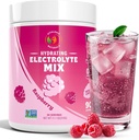 Polvere di elettrolito – Raspberry Flavor | Miscela di bevanda di idratazione senza zucchero con 6 elettroliti per l'energia, Rilievo di canapa & Recupero | Keto, Vegan, Fasting Friendly | Magnesium, Potassium | 90 Servings