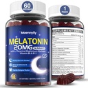 Melatonina 20mg Gummies per adulti - Zucchero Melatonina Gummies Extra Forza con L-teanina, Magnesio, Ashwagandha, Turmerico, D3 & Zinc - Non-Habit Forming