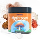 Mushroom Powder Blend (75 Servings), Ten Mushroom Supplement con Lions Mane, Reishi, Cordyceps, Chaga, Mushroom Powder for Coffee Alternative, Matcha | Energy, Focus, Supporto immunitario