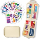 Organizzatore di pillole con etichette di medicina 161 Etichette Travel Daily Pill Container Mini organizzatore di pillole di immagazzinamento dell'organizzatore di viaggio Essentials Pill Case 7 giorno (beige, 1 pacchetto)