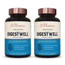 Live Conscious DigestWell Supporto immediato - Fast-Acting Digestive Support | Broad Spectrum Enzyme, Probiotic & Herbal Formula - Dicreases Everyday Gas & Bloating - 90 Capsule (2-Pack)