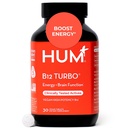 HUM B12 Turbo, Vitamina B12 Supplemento, Supporto giornaliero per l'energia, Calcio per la salute del Bone, Integratori di energia della vitamina B-12, Senza glutine, Vegan, Non OGM, 30 compresse ad alta potenza Vegan