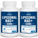 Liposomal NAD+ 500 mg + Trans-Resveratrolo 300 mg, Assorbimento Superiore,True NAD Supplement Efficiente Di NMN,Nicotinamide Riboside per Metabolismo Energetico Cellulare & DNA Repair,Healthy Aging,120 Softgels