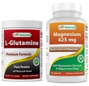 L-Glutamina Polvere pura 1 LB & Magnesio Glycinate 425 mg