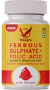 Iron 65mg Ferroso solfato di Hoag con il calcio e l'acido folico supplemento di sostegno rosso sangue cellulare produzione - 90 compresse veg