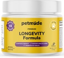 Tail Mushroom per Cani - Vitamine e Integratori di Cane - Prebiotici e Probiotici per Longevità, Supporto Immune & Digestione - con Chlorella, Radice di Dandelion, Vitamina E & More- 5,3 Oz