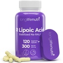 LongLifeNutri stabilizzato R-Alpha acido lipoico 300mg – Alta potenza Na-RALA Supplemento per l'energia cellulare e la funzione metabolica, 120 capsule vegetariane, 4 mesi di alimentazione, GMP certificato, Made in USA