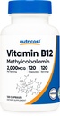 Nutricost Vitamina B12 (metilcobalamina) 2000mcg, 120 Capsule - Capsula Vegetariana, Non OGM, Gluten Free B12 Supplemento