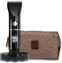 Il Beard Club Trimmer per Uomo con Borsa da viaggio - Cuscinetto ricaricabile senza fili elettrico &amp; Trimmer per capelli - Alto potere 7000 RPM - 8 Guide a colori 45 lunghezze di Trim uniche - Travel Lock