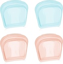 Nuenen 4 pezzi piccolo portatile aperto sacchetto di medicina del silicone sacchetto della borsa riutilizzabile di stoccaggio della medicina tasca trasparente della pillola di viaggio borsa dell'organizzatore sigillabile (blu, oro rosa)